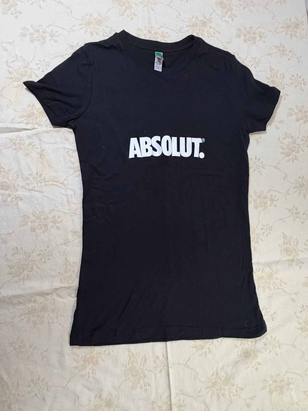 Absolut Vodka Womens Small Black Logo Graphic T Shirt Next Level Promo Tee